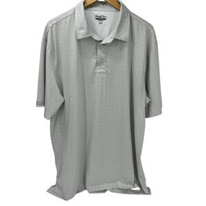 Straight‎ Down Polo Shirt Mens XXL Gray Geometric Short Sleeve Golf